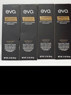 4pk EVO Advanced Whitening Toothpaste Peppermint Removes Stains Anti-Cavity NEW
